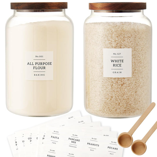 1 Gallon Glass Pantry Jars with Airtight Lids (Set of 2)
