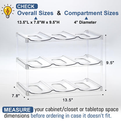 Stackable Water Bottle Organizer for Pantry & Cabinet