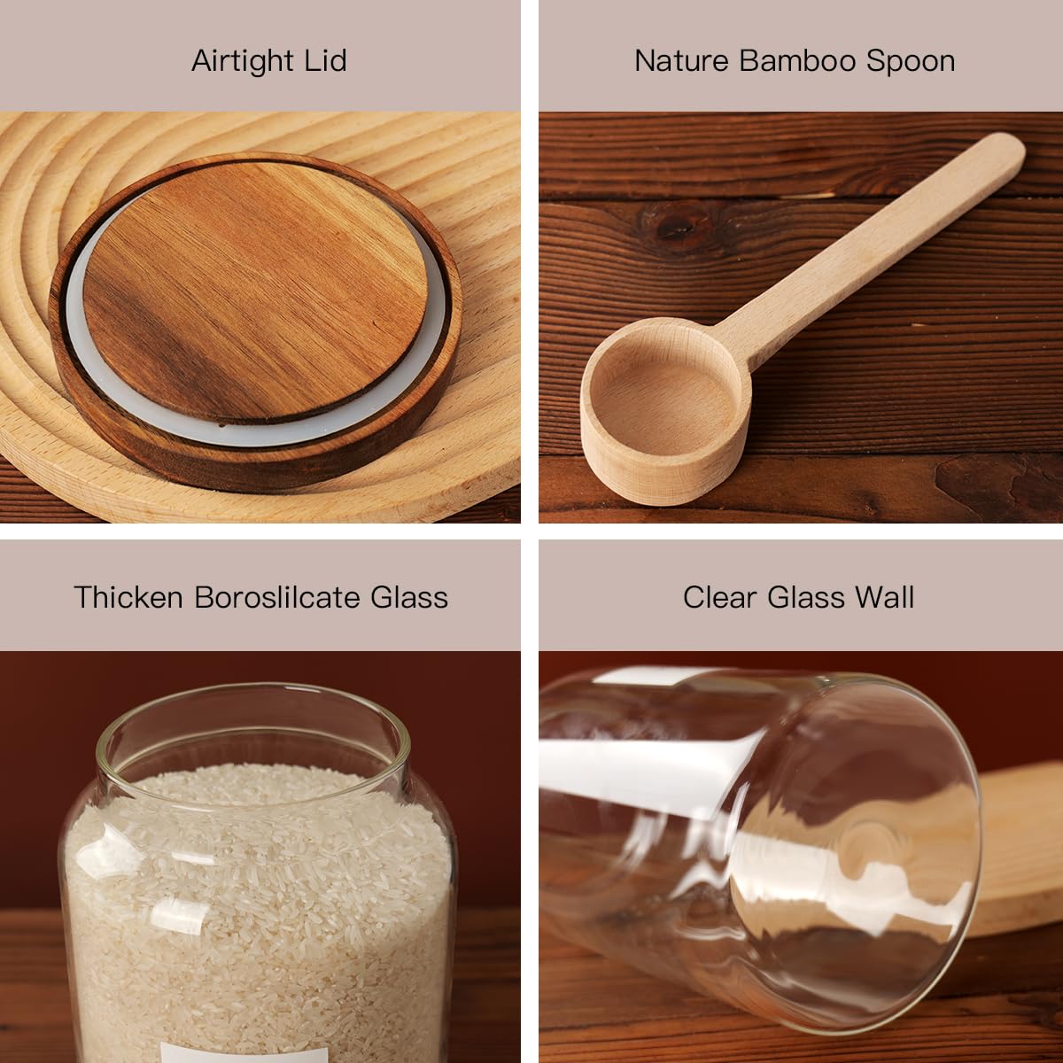 1 Gallon Glass Pantry Jars with Airtight Lids (Set of 2)