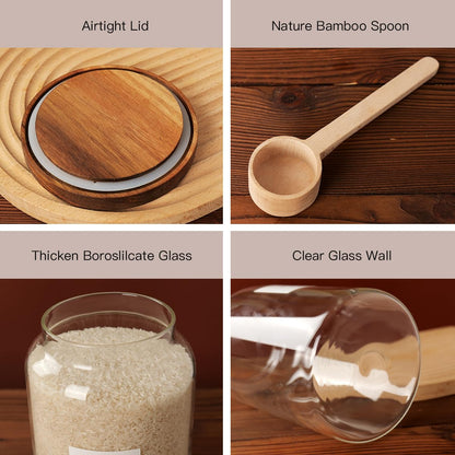 1 Gallon Glass Pantry Jars with Airtight Lids (Set of 2)