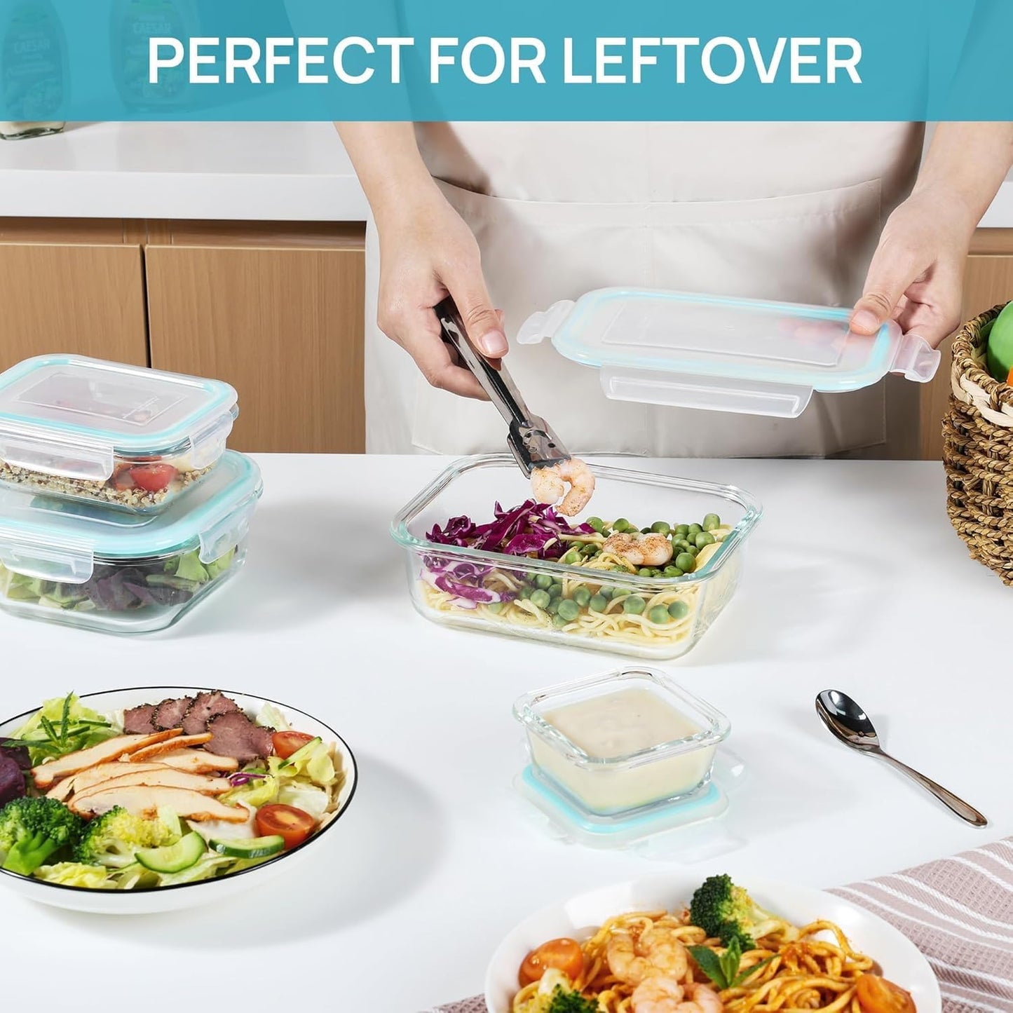 Airtight Glass Meal Prep Containers — Oven & Freezer Safe (8 Pack)