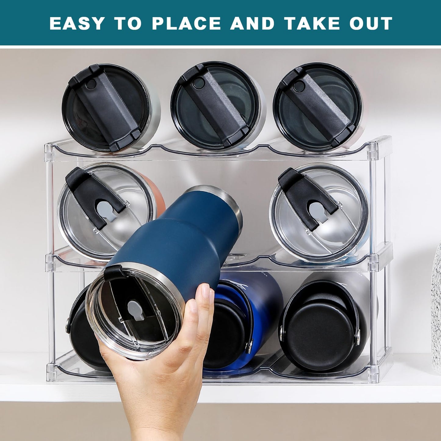 Stackable Water Bottle Organizer for Pantry & Cabinet