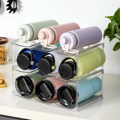 Stackable Water Bottle Organizer for Pantry & Cabinet
