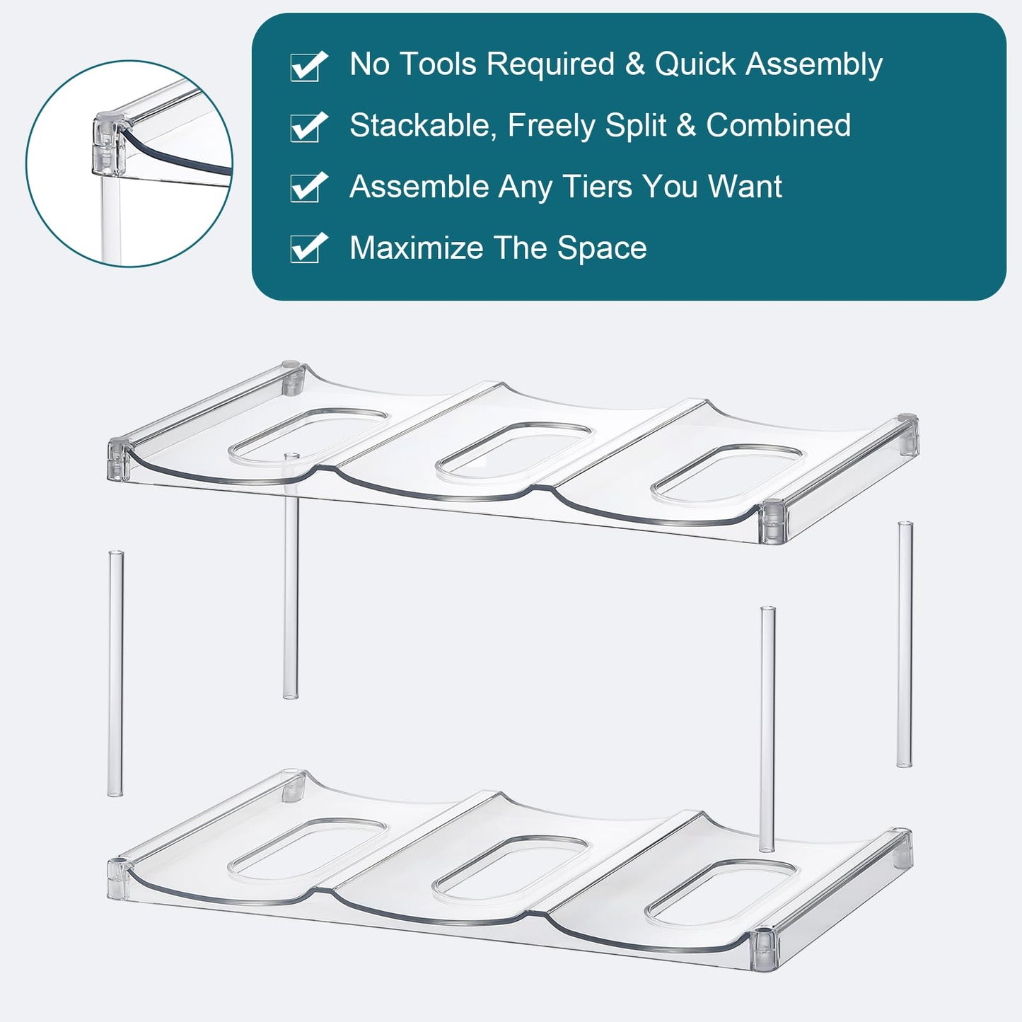 Stackable Water Bottle Organizer for Pantry & Cabinet