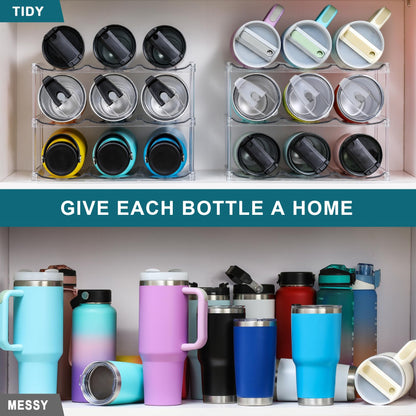 Stackable Water Bottle Organizer for Pantry & Cabinet