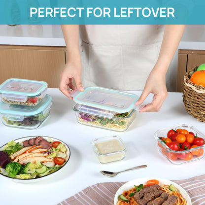Airtight Glass Meal Prep Containers — Oven & Freezer Safe (8 Pack)