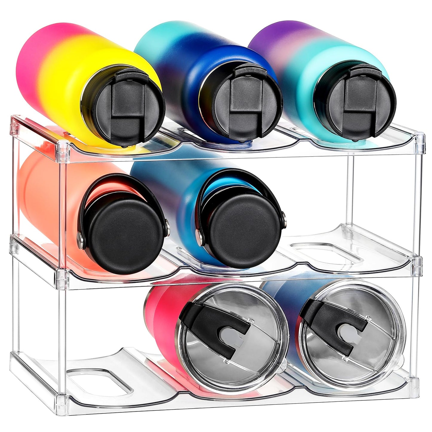 Stackable Water Bottle Organizer for Pantry & Cabinet