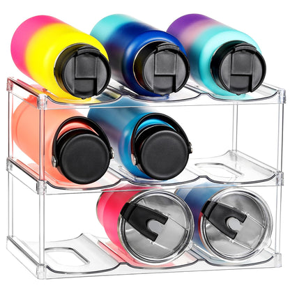 Stackable Water Bottle Organizer for Pantry & Cabinet